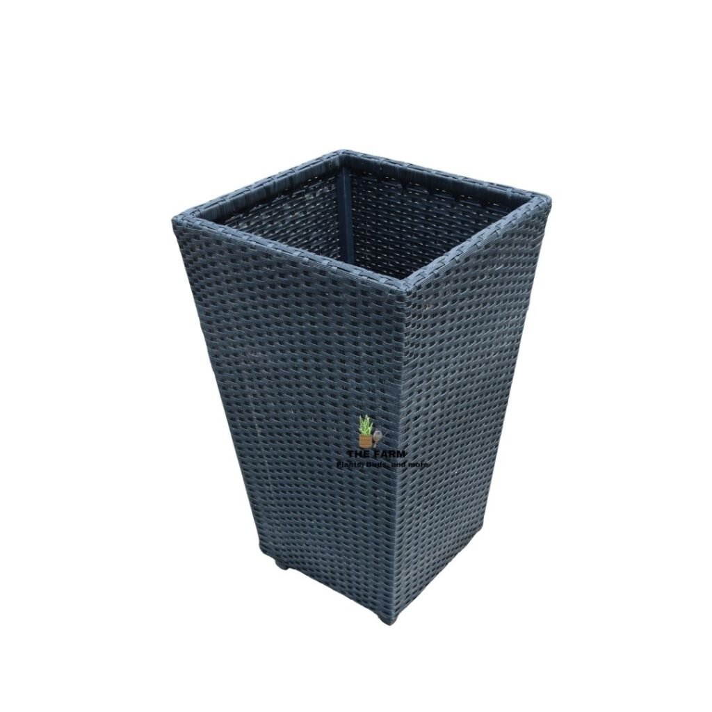 Square Rattan Planters - 44x44x74 cm