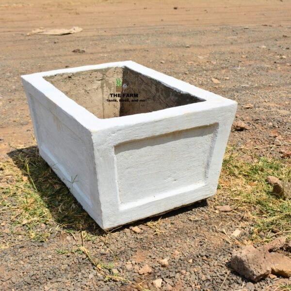 rectangular concrete trough planter