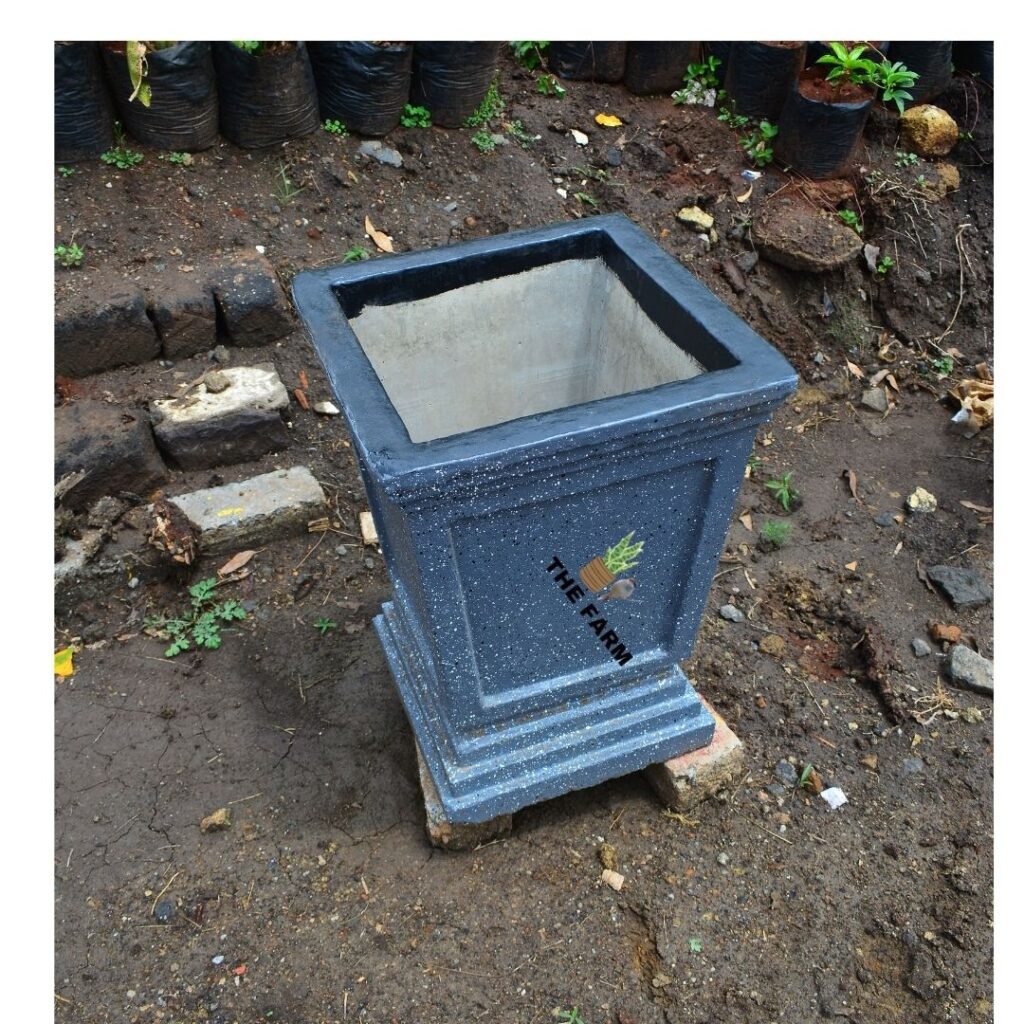 square pedestal concrete planter