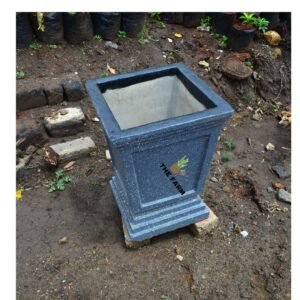 square pedestal concrete planter