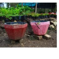 Octagon Concrete Flower Vase - Image 6