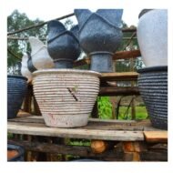 Ribbed Speckled Clay Pots - Image 2