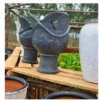 Sculptural Speckled Clay Pedestal Vases