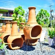 Clay Outdoor Fireplace (Chiminea) with Metal Stand – Natural Terracotta – Kenya