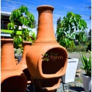 Clay Outdoor Fireplace (Chiminea) with Metal Stand – Natural Terracotta – Kenya