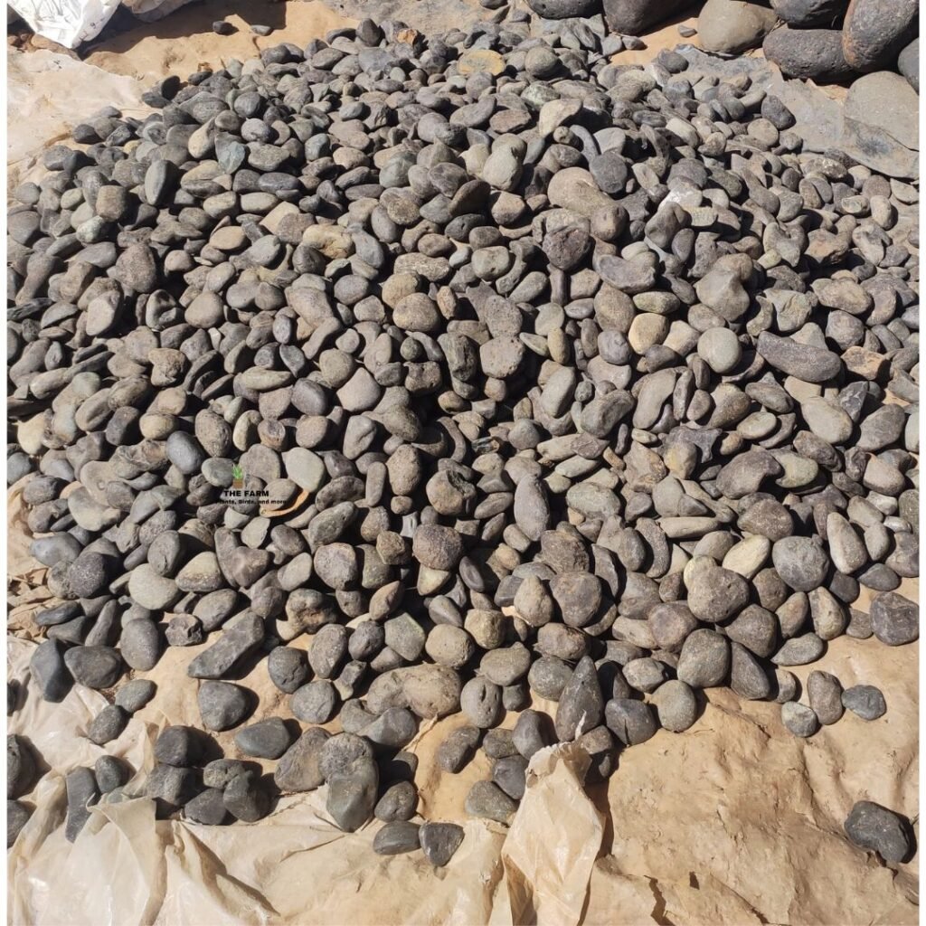 Small Natural River Pebbles - Black