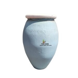 Tall Blue Concrete Flower Pot