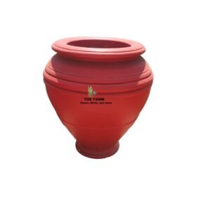 Classic Red Concrete Flower Pot