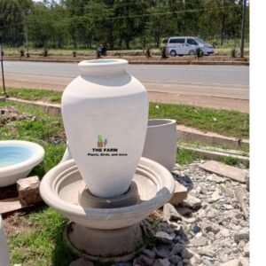 White Concrete Water Fountain