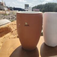 Oval Concrete Flower Pot - Image 3