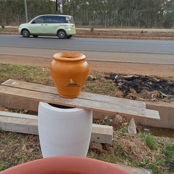 Rustic Brown Concrete Flower Pot