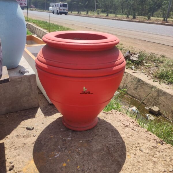 Classic Red Concrete Flower Pot