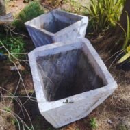 Square White Concrete Pot