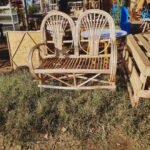 Rustic Bamboo Love Seat & Garden Bench