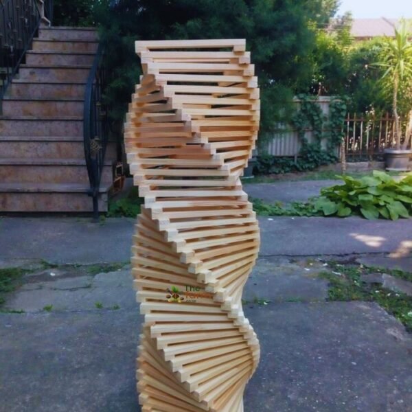 Spiral Outdoor Wooden Stand with LED Lights