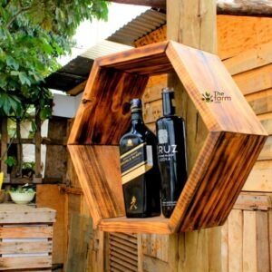 Hexagonal Wooden Hanging Rack.