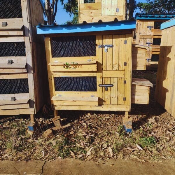 Two-Compartment Wooden Rabbit Hutch