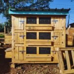 Triple-Compartment Wooden Chicken Coop