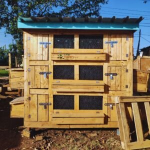 Triple-Compartment Wooden Chicken Coop