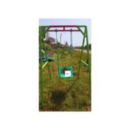 Colorful Kids Swing 1-Seater with a sturdy frame and a fun ladybug design, set in an outdoor play area.