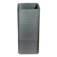 Tall Rectangular Beige Planter – Modern Linear Wavy Stone-look Finish | 75cm(H) x 32cm(W)