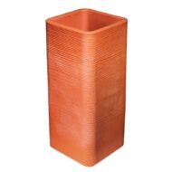 Tall Rectangular Beige Planter – Modern Linear Wavy Stone-look Finish | 75cm(H) x 32cm(W) - Image 3