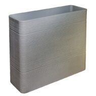 Wide Rectangular Beige Planter Box – Modern Linear Wavy Stone-look Finish | 77cm(H) x 89cm(W)
