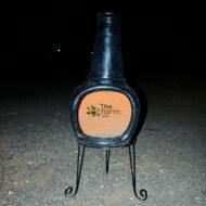 Clay Chiminea with Metallic Stand