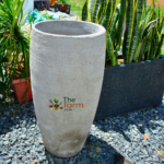 Olive concrete planter D large size.