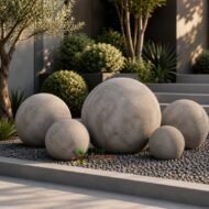 Small concrete spheres for landscaping. - Image 2