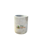 Small cylinder concrete planter.