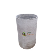 large cylinder concrete planter.